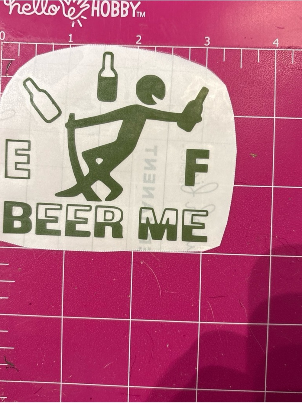 Vinyl Green "Beer Me" Party Sticker